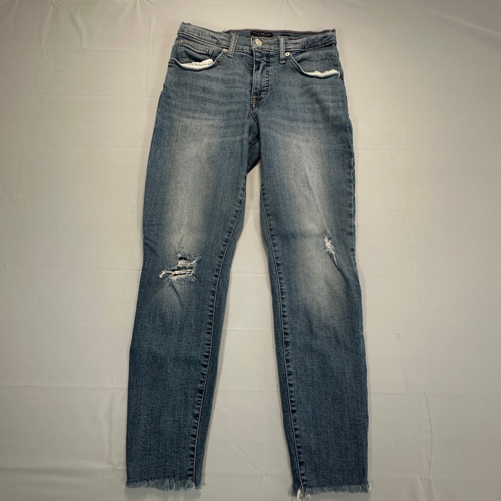 Lucky Brand Ava Super Skinny Mid Rise Distressed‎ Raw Hem Jeans 8/29 7WP10592